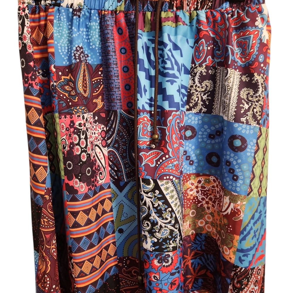 Colorful Patchwork Maxi Skirt - Picture 3 of 7